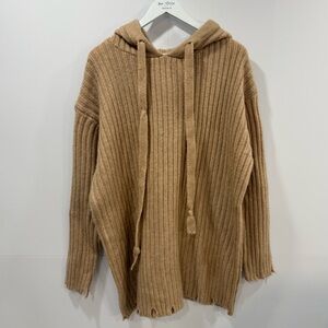 Zara Knit Hooded Sweater/Sweaterdress in Tan